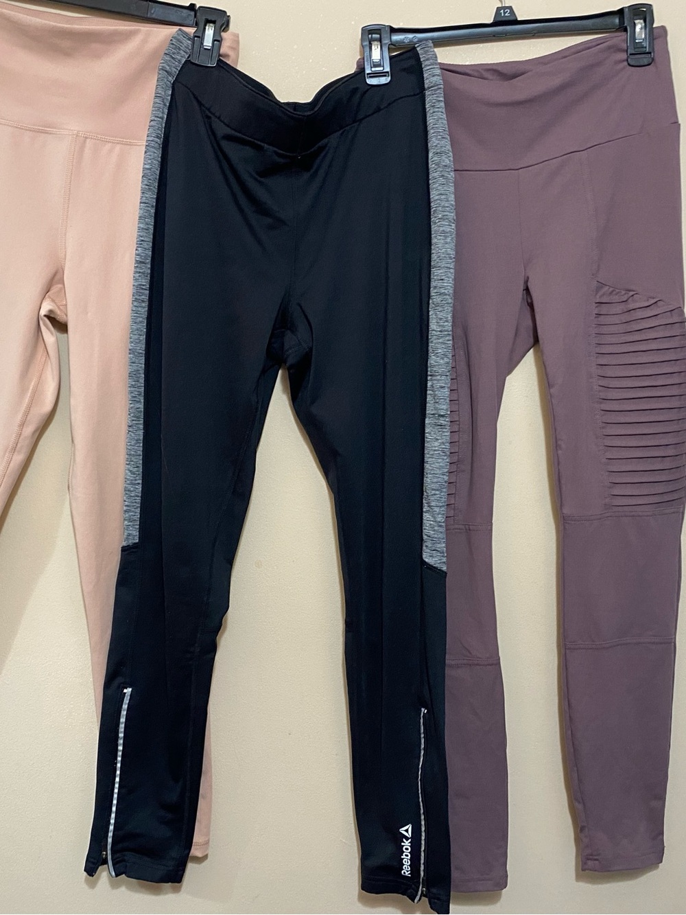 American Eagle, Reebok, Black, Pink / Buff and mauve / purple leggings